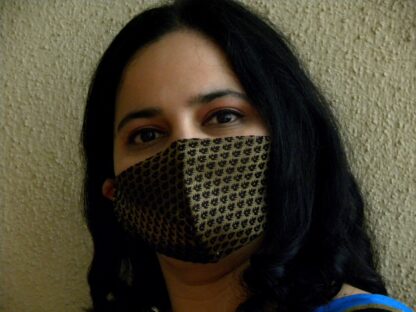Stay Safe Black Brocade Mask - Image 2